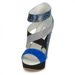 Chaussures Femme Sandales et Nu-pieds Serafini CARRY Noir / Bleu / Gris -Sandales Soldes Boutique 181265 500 C