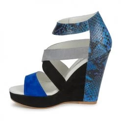 Chaussures Femme Sandales et Nu-pieds Serafini CARRY Noir / Bleu / Gris -Sandales Soldes Boutique 181265 500 D
