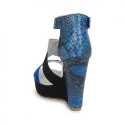 Chaussures Femme Sandales et Nu-pieds Serafini CARRY Noir / Bleu / Gris -Sandales Soldes Boutique 181265 500 E