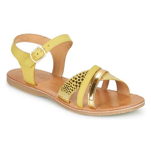 Chaussures Fille Sandales et Nu-pieds Geox J SANDAL EOLIE GIRL Jaune / Doré 1 Chaussures Fille Sandales et Nu-pieds Geox J SANDAL EOLIE GIRL Jaune / Doré