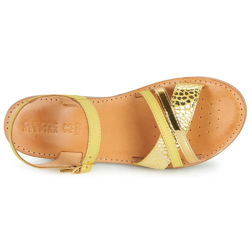 Chaussures Fille Sandales et Nu-pieds Geox J SANDAL EOLIE GIRL Jaune / Doré 6 Chaussures Fille Sandales et Nu-pieds Geox J SANDAL EOLIE GIRL Jaune / Doré – Image 6