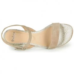 Chaussures Femme Sandales et Nu-pieds Perlato 11817-CAM-FREJE-STONE Beige / Doré -Sandales Soldes Boutique 18646862 500 F