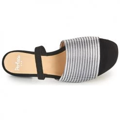 Chaussures Femme Sandales et Nu-pieds Perlato 11117-YORK-ARGENT-CAM-NOIR Noir / Argent -Sandales Soldes Boutique 18646863 500 F