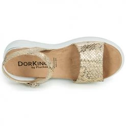 Chaussures Femme Sandales et Nu-pieds Dorking ROCK Doré -Sandales Soldes Boutique 18647856 500 F