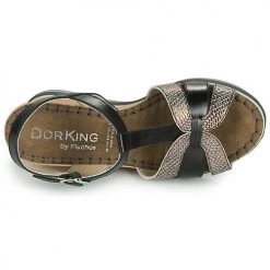 Chaussures Femme Sandales et Nu-pieds Dorking TOTEM Noir / Bronze -Sandales Soldes Boutique 18647867 500 F