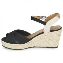 Chaussures Femme Sandales et Nu-pieds Tom Tailor NOUMI Noir -Sandales Soldes Boutique 18648212 500 D