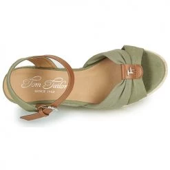 Chaussures Femme Sandales et Nu-pieds Tom Tailor FOLIN Kaki -Sandales Soldes Boutique 18648216 500 F