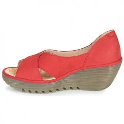 Chaussures Femme Sandales et Nu-pieds Fly London YOMA Rouge -Sandales Soldes Boutique 18649471 500 D