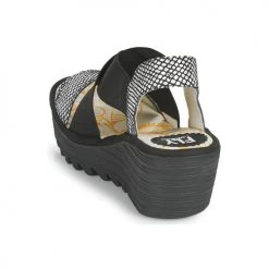 Chaussures Femme Sandales et Nu-pieds Fly London YAJI Noir / Blanc -Sandales Soldes Boutique 18649478 500 E