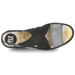 Chaussures Femme Sandales et Nu-pieds Fly London YAJI Noir / Blanc -Sandales Soldes Boutique 18649478 500 F