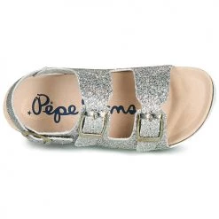 Chaussures Fille Sandales et Nu-pieds Pepe jeans BIO BASIC GLITTER Argent / Glitter -Sandales Soldes Boutique 18668851 500 F