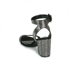 Chaussures Femme Sandales et Nu-pieds Steve Madden MALIA Noir / Argenté -Sandales Soldes Boutique 18674667 500 E