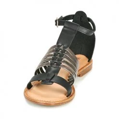 Chaussures Femme Sandales et Nu-pieds Kickers ETIKET Noir / Argent -Sandales Soldes Boutique 18722487 500 C