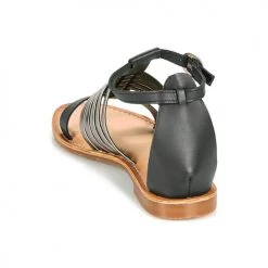Chaussures Femme Sandales et Nu-pieds Kickers ETIKET Noir / Argent -Sandales Soldes Boutique 18722487 500 E