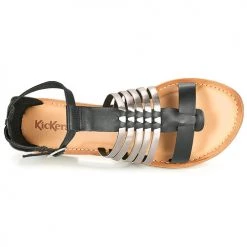 Chaussures Femme Sandales et Nu-pieds Kickers ETIKET Noir / Argent -Sandales Soldes Boutique 18722487 500 F