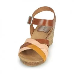 Chaussures Femme Sandales et Nu-pieds Kickers SOLYNIA Rose / Marron / Jaune -Sandales Soldes Boutique 18722501 500 C