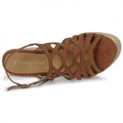 Chaussures Femme Sandales et Nu-pieds Marco Tozzi FRANCINE Cognac -Sandales Soldes Boutique 18723343 500 F