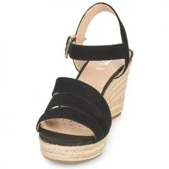 Chaussures Femme Sandales et Nu-pieds Geox D SOLEIL C Noir -Sandales Soldes Boutique 18763538 500 C