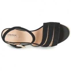 Chaussures Femme Sandales et Nu-pieds Geox D SOLEIL C Noir -Sandales Soldes Boutique 18763538 500 F