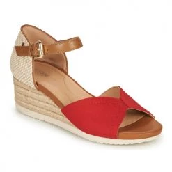 Chaussures Femme Sandales et Nu-pieds Geox D ISCHIA CORDA D Rouge / Cognac