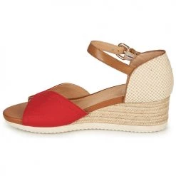 Chaussures Femme Sandales et Nu-pieds Geox D ISCHIA CORDA D Rouge / Cognac -Sandales Soldes Boutique 18763544 500 D