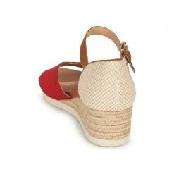 Chaussures Femme Sandales et Nu-pieds Geox D ISCHIA CORDA D Rouge / Cognac -Sandales Soldes Boutique 18763544 500 E