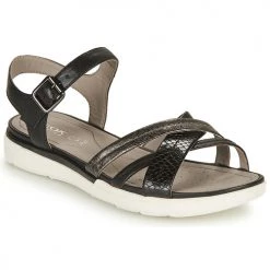 Chaussures Femme Sandales et Nu-pieds Geox D SANDAL HIVER A Noir / Argenté