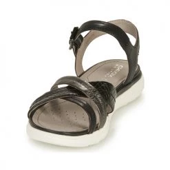 Chaussures Femme Sandales et Nu-pieds Geox D SANDAL HIVER A Noir / Argenté -Sandales Soldes Boutique 18763552 500 C