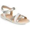 Chaussures Fille Sandales et Nu-pieds Geox SANDAL KARLY GIRL Blanc / Argenté