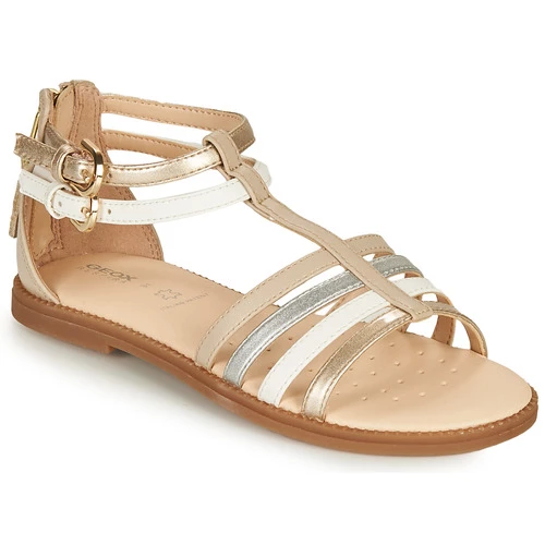 Chaussures Fille Sandales et Nu-pieds Geox SANDAL KARLY GIRL Beige / Argenté / Blanc 1 Chaussures Fille Sandales et Nu-pieds Geox SANDAL KARLY GIRL Beige / Argenté / Blanc