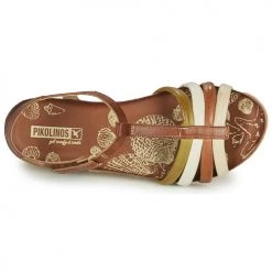 Chaussures Femme Sandales et Nu-pieds Pikolinos MAHON W9E Marron / Blanc -Sandales Soldes Boutique 18764494 500 F