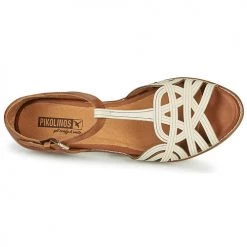 Chaussures Femme Sandales et Nu-pieds Pikolinos TALAVERA W3D Blanc / Marron -Sandales Soldes Boutique 18764513 500 F