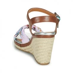 Chaussures Femme Sandales et Nu-pieds Kaporal MAKITA Marron / Blanc -Sandales Soldes Boutique 18799945 500 E