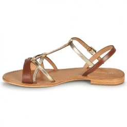 Chaussures Femme Sandales et Nu-pieds Les Tropéziennes par M Belarbi HIRONELA Tan / Argenté -Sandales Soldes Boutique 18800826 500 D