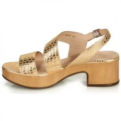 Chaussures Femme Sandales et Nu-pieds Wonders POUTI Doré -Sandales Soldes Boutique 18809901 500 D