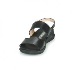 Chaussures Femme Sandales et Nu-pieds Wonders PER Noir -Sandales Soldes Boutique 18809903 500 C