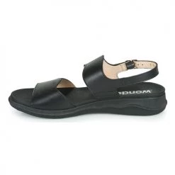 Chaussures Femme Sandales et Nu-pieds Wonders PER Noir -Sandales Soldes Boutique 18809903 500 D