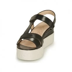 Chaussures Femme Sandales et Nu-pieds Wonders PESTEL Noir -Sandales Soldes Boutique 18809908 500 C