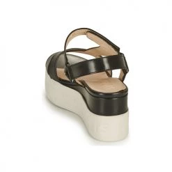 Chaussures Femme Sandales et Nu-pieds Wonders PESTEL Noir -Sandales Soldes Boutique 18809908 500 E