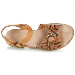 Chaussures Femme Sandales et Nu-pieds Karston XABERO Camel / Python -Sandales Soldes Boutique 18853397 500 F