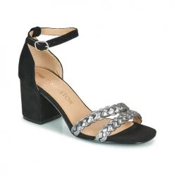 Chaussures Femme Sandales et Nu-pieds Karston POMELOS Noir / Argent