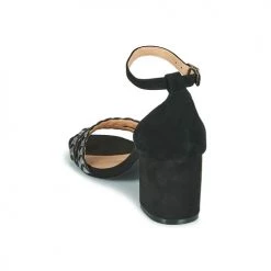 Chaussures Femme Sandales et Nu-pieds Karston POMELOS Noir / Argent -Sandales Soldes Boutique 18853403 500 E