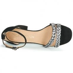 Chaussures Femme Sandales et Nu-pieds Karston POMELOS Noir / Argent -Sandales Soldes Boutique 18853403 500 F