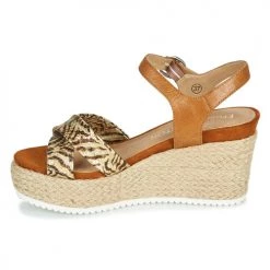 Chaussures Femme Sandales et Nu-pieds Karston LABON Marron / Doré -Sandales Soldes Boutique 18853411 500 D