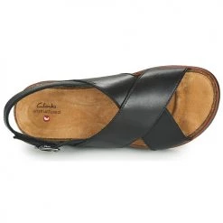 Chaussures Femme Sandales et Nu-pieds Clarks ELAYNE CROSS Noir -Sandales Soldes Boutique 18858108 500 F