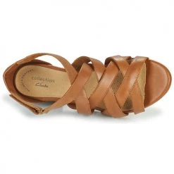 Chaussures Femme Sandales et Nu-pieds Clarks LORENE POP Camel -Sandales Soldes Boutique 18858139 500 F