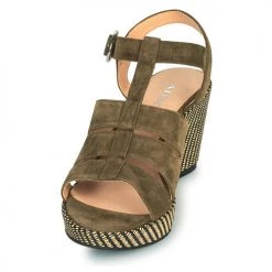 Chaussures Femme Sandales et Nu-pieds Adige FLORY V5 VELOURS MILITAIRE Kaki -Sandales Soldes Boutique 18904627 500 C