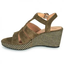 Chaussures Femme Sandales et Nu-pieds Adige FLORY V5 VELOURS MILITAIRE Kaki -Sandales Soldes Boutique 18904627 500 D