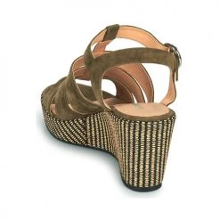 Chaussures Femme Sandales et Nu-pieds Adige FLORY V5 VELOURS MILITAIRE Kaki -Sandales Soldes Boutique 18904627 500 E