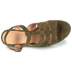 Chaussures Femme Sandales et Nu-pieds Adige FLORY V5 VELOURS MILITAIRE Kaki -Sandales Soldes Boutique 18904627 500 F
